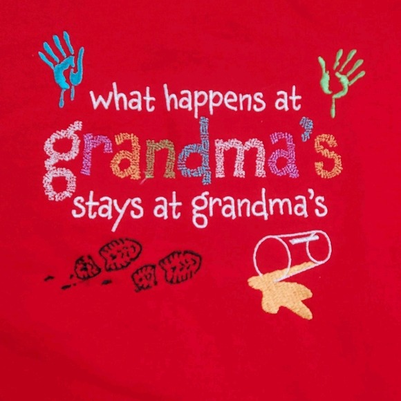 Gildan Tops - Gildan Heavy Blend Red Crewneck Sweatshirt Embroidered "Grandma's House"  Large